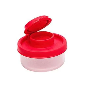 DILYluer Salt and Pepper Shakers Moisture Proof Set Mini Salt Shaker Camping Picnic Lunch Boxes Spice Jar Dispenser (Red, 4x)