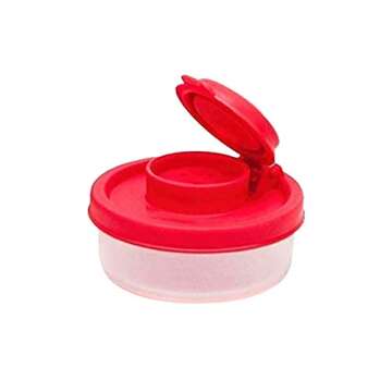 DILYluer Salt and Pepper Shakers Moisture Proof Set Mini Salt Shaker Camping Picnic Lunch Boxes Spice Jar Dispenser (Red, 4x)