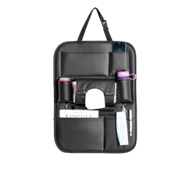 PU Leather Car SeatBack Organizer for Parents & Pet Owners