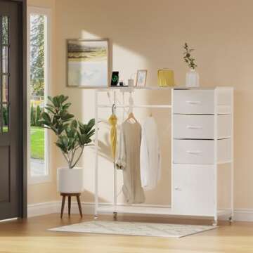 ITEFDTUTNE White Dresser with Charging Station and LED Lights