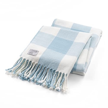 Mellowdy Classic Checkered Blanket - Faux Cashmere Plaid Throw with Fringe - Soft Woven, Lightweight...
