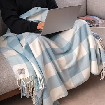 Mellowdy Classic Checkered Blanket - Soft Faux Cashmere Throw