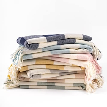 Mellowdy Classic Checkered Blanket - Soft Faux Cashmere Throw