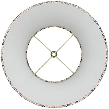 Hardback Shirred Empire Lamp Shade Pink Blue Floral Medium 8" Top x 13" Bottom x 11" Slant x 10.75" High Spider with Replacement Harp and Finial Fitting - Springcrest