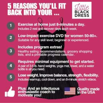 Senior Exercise DVD for Women 50-80+, These Low Impact Exercise Videos Feature Full Body Workouts Designed to Help You Fit Back Into Your Little Black Dress - Improve Energy and Strength