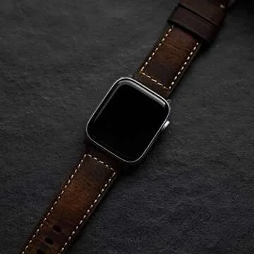 Bullstrap Italian Leather Watch Band for Apple Watch 45-42mm