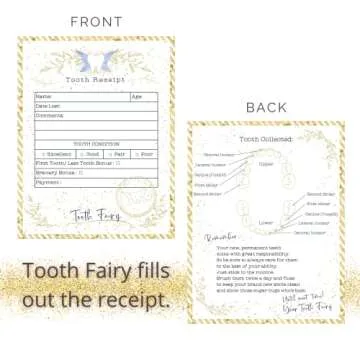 20 Tooth Fairy Receipt Cards and 1 Tooth Fairy Bag | Tooth Fairy Gifts for Boys and Girls | Tooth Fa...