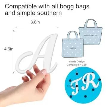 Hikkcos 3 Pcs Letter Charms for Bogg Bag Clips Insert Bogg Bag Accessories Charm Decorative Alphabet...