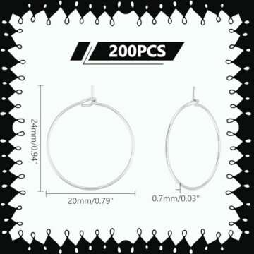 200pcs Stainless Steel Hoop Earrings for DIY Crafting