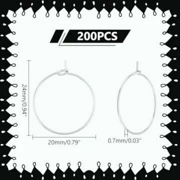200pcs Stainless Steel Hoop Earrings for DIY Crafting
