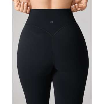 UNISSU Hugcurve No Front Seam High Waisted Flare Leggings for Women Bootcut Yoga Pants Buttery Soft Lounge Workout - 31'' Black Medium