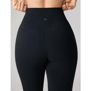 UNISSU Hugcurve No Front Seam High Waisted Flare Leggings for Women Bootcut Yoga Pants Buttery Soft Lounge Workout - 31'' Black Medium