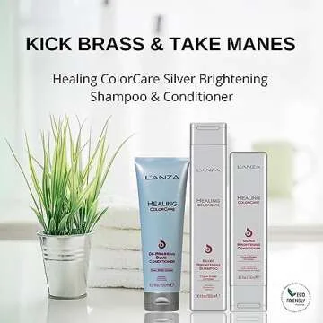 L’ANZA Healing ColorCare Silver Brightening Shampoo, for Silver, Gray, White, Blonde & Highlighted Hair - Boosts Shine and Brightness while Healing, Controls Unwanted Warm Tones (1.7 Fl Oz)