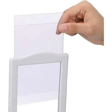 NahNah Double Sided Standing Picture Frames - (White, 10 Count) 4x6 Inch, Plastic Pedestal Photo Frame with Inserts and Base - 2 Sided Tabletop Vertical Display Frame for Wedding Table Bridal