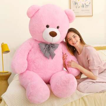 MaoGoLan Giant Pink Teddy Bear 55 inch Life Size Big Bear Large Stuffed Animals for Girlfriend