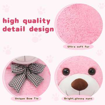 MaoGoLan Giant Pink Teddy Bear 55 inch Life Size Big Bear Large Stuffed Animals for Girlfriend