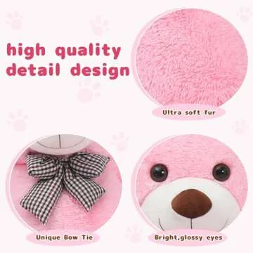 MaoGoLan Giant Pink Teddy Bear 55 inch Life Size Big Bear Large Stuffed Animals for Girlfriend