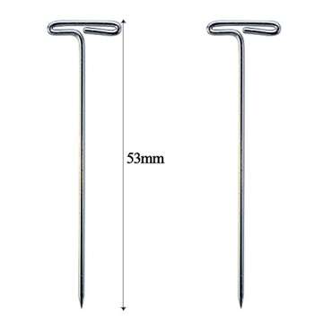 baotongle 70 PCS 2" Wig T-pins with Plastic Transparent Package Box, baotongle Wig T-pins for Holding Wigs and Hair Extensions on Wig Head Silver