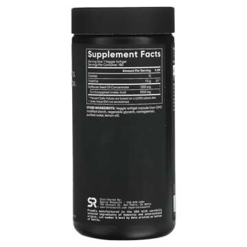 Sports Research Vegan CLA - 1250mg with Active Conjugated Linoleic Acid for Men & Women | Non-GMO, Soy & Gluten Free - 80% (180 Softgels)