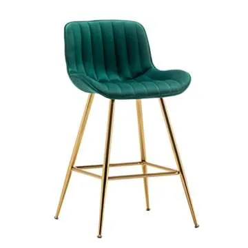 Sidanli Green Velvet Bar Stools - 24 Inch Stylish Seating