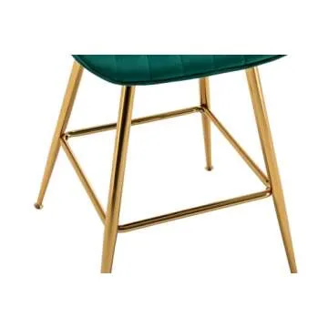 Sidanli Green Velvet Bar Stools - 24 Inch Stylish Seating