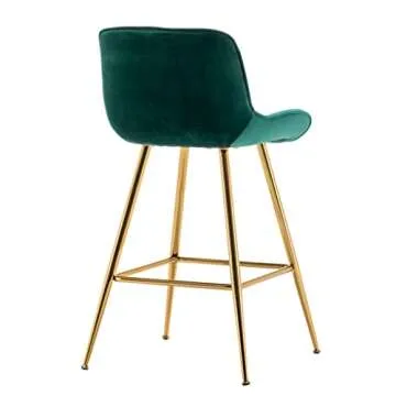 Sidanli Green Velvet Bar Stools - 24 Inch Stylish Seating