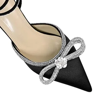 Onlymaker Lace-Up Low Heeled Sandals with Rhinestone Bowknot