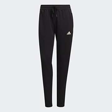 adidas Women's Aeroready Sereno Slim Tapered-Cut 3-Stripes Pants, Black/White, Small