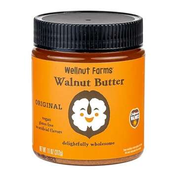 Wellnut Farms Walnut Butter - All Natural Walnut Butter Spread - Plant Based Omega 3 Nut Butter - Vegan, Keto Friendly, Gluten Free - Original (11 oz)