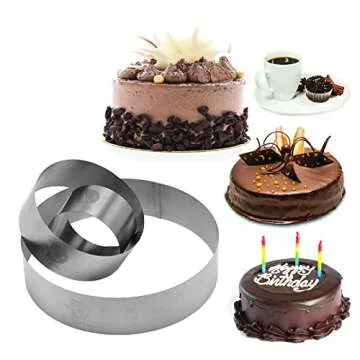 Versatile Cake Ring Set for Bakers - 4/6/8/10 Inch