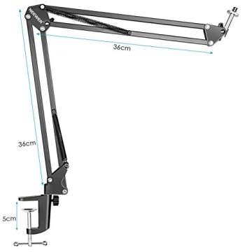 Neewer Desktop Clamp Adjustable Suspension Boom Scissor Arm Stand Holder 360 Degree Rotation Swivel Mount, Load up to 2.2 pounds/1 kilograms for Logitech Webcam C922 C930e C930 C920 C615 C960 C980 pro