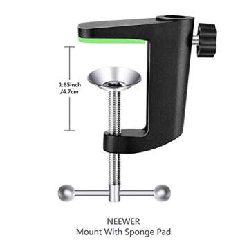 Neewer Desktop Clamp Adjustable Suspension Boom Scissor Arm Stand Holder 360 Degree Rotation Swivel Mount, Load up to 2.2 pounds/1 kilograms for Logitech Webcam C922 C930e C930 C920 C615 C960 C980 pro