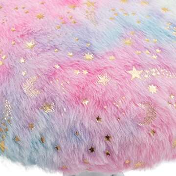 Cute Heart Girls Adjustable Study Chair in Faux Fur