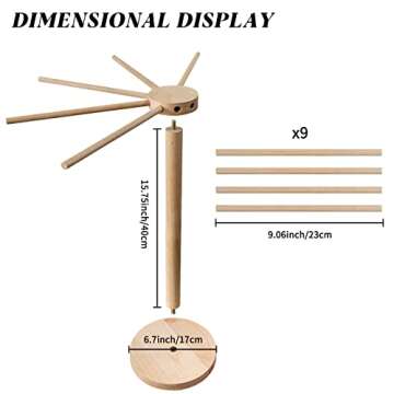 Pasta Drying Rack, Large Wood Pasta Rack Collapsible for Fresh Pasta Noodle Spaghetti Dryer Hanger Stand