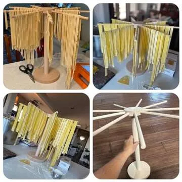 Pasta Drying Rack, Large Wood Pasta Rack Collapsible for Fresh Pasta Noodle Spaghetti Dryer Hanger Stand