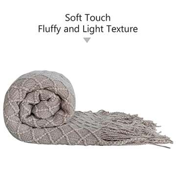 NTBAY Acrylic Knitted Throw Blanket, Lightweight and Soft Cozy Decorative Woven Blanket with Tassels...