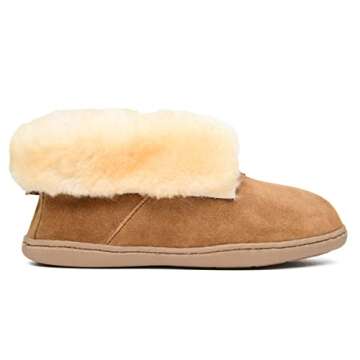 Minnetonka Womens Sheepskin Ankle Boot Tan Size 7