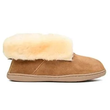 Minnetonka Womens Sheepskin Ankle Boot Tan Size 7