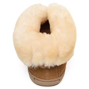 Minnetonka Womens Sheepskin Ankle Boot Tan Size 7