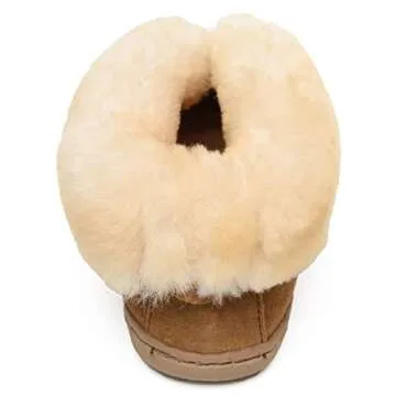 Minnetonka Womens Sheepskin Ankle Boot Tan Size 7