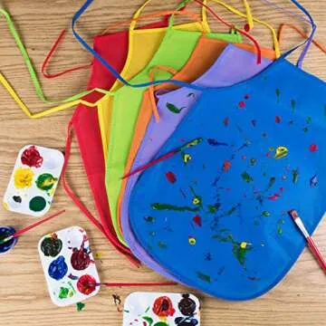 Super Z Outlet Children's Artists Fabric Aprons - Kitchen, Classroom, Community Event, Crafts & Art Painting Activity (Assorted 12pcs)