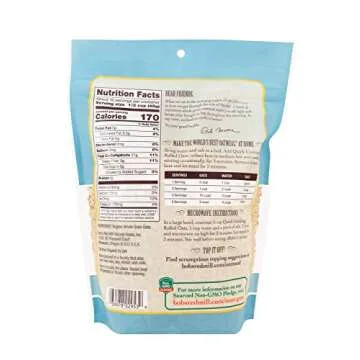 Bob's Red Mill Organic Quick Cooking Rolled Oats, 16oz (Pack of 4) - Non GMO, Whole Grain, Vegan, Ko...