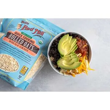 Bob's Red Mill Organic Quick Cooking Rolled Oats, 16oz (Pack of 4) - Non GMO, Whole Grain, Vegan, Kosher