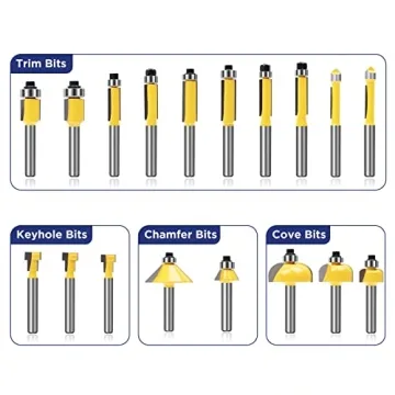 MNA Router Bits Set 100 Piece Universal 1/4 Inch Shank