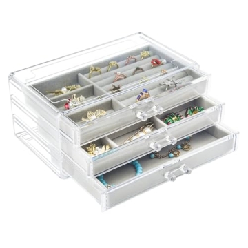 Elegant Acrylic Jewelry Box - 3-Drawer Organizer