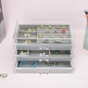 Elegant Acrylic Jewelry Box - 3-Drawer Organizer
