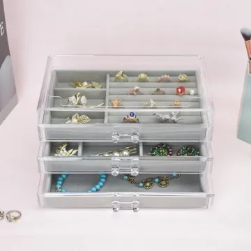 Elegant Acrylic Jewelry Box - 3-Drawer Organizer