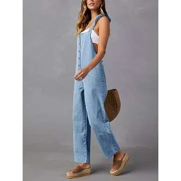Stylish Tongmingyun Women's Loose Denim Overalls for All Occasions