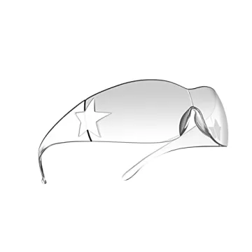 Rimless Y2K Sunglasses: Trendy Oversized Wrap-Around Fashion Glasses