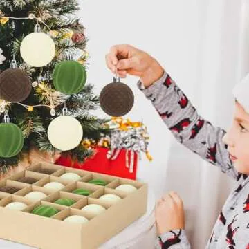 Artmag 16 Pcs Velvet Christmas Balls Set for Holidays